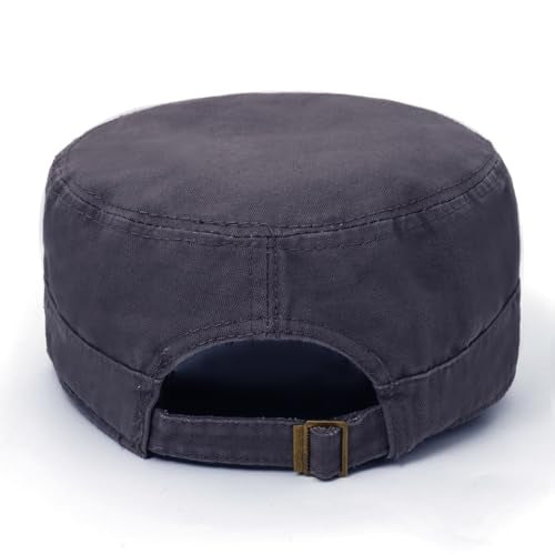 Cadet Hat Flat Top Hats Army Military Caps for Men Women - color: Gray 7
