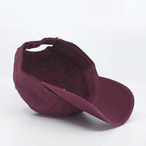 Classic Blank Dad Hat Cotton Adjustable Strap Baseball Cap - color: Maroon