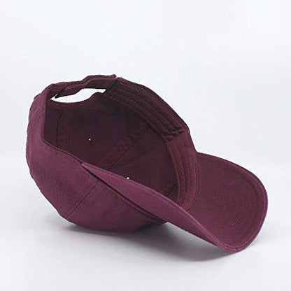 Classic Blank Dad Hat Cotton Adjustable Strap Baseball Cap - color: Maroon