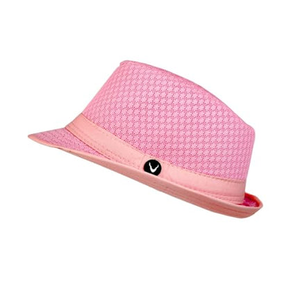The Hat Depot Light Weight Classic Soft Cool Mesh Crushable Fedora hat - color: Lt. Pink, size: Small-Medium