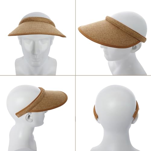 4 Pcs Wide Brim Sun Visor Hat for Beach Summer Women