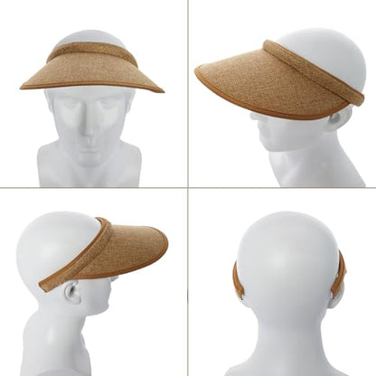 4 Pcs Wide Brim Sun Visor Hat for Beach Summer Women