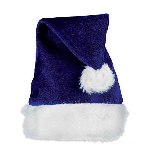 Beistle Plush Hats - Party Hats for Birthday & Holiday Theme Parties: Christmas - Santa - color: Blue