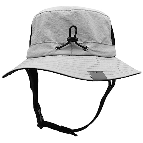 Men Bucket Hat Wide Brimmed Foldable Ladies Surf Sun Hat UPF50+ - color: Light Grey