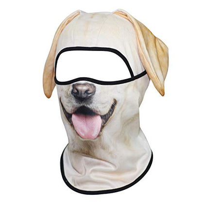 WTACTFUL 3D Animal Ears Balaclava, Breathable Face Mask for Halloween - color: Labrador Retriever Mss-04