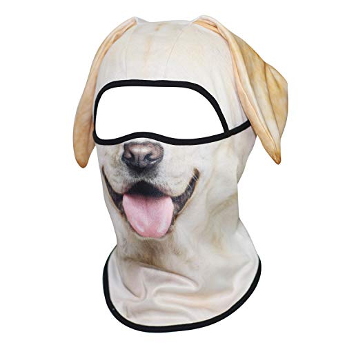 WTACTFUL 3D Animal Ears Balaclava, Breathable Face Mask for Halloween - color: Labrador Retriever Mss-04