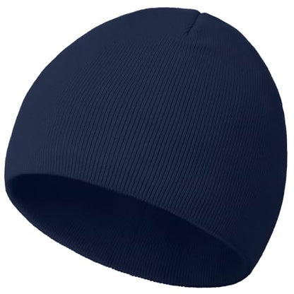 100% Cotton Beanie Hat Cuffless Beanies Warm Knit Winter Skull Cap - color: 1pcs-navy Blue
