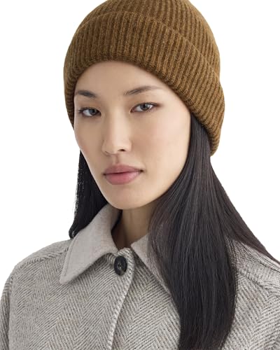 Everlane Unisex Adult Everlane The Cashmere Ribbed Beanie - color: Heathered Toffee