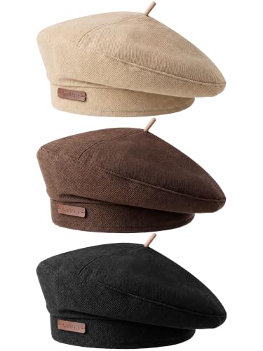 3/6 Pcs Beret Hats for Women - color: Life Color, size: Medium