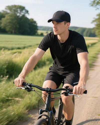 Zylioo XL L Fitted Hats for Men Big Heads, Closed Back Baseball Cap Stretch - color: Black-soft Crown, size: Small