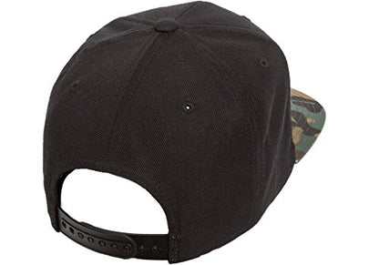 6-Panel Structured Flat Visor Classic Snapback (6089) - color: Black