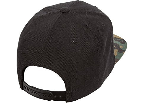 6-Panel Structured Flat Visor Classic Snapback (6089) - color: Black