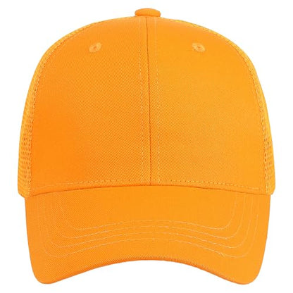 Falari Trucker Hat Baseball Cap Structured Plain Design 6 Panel, Adjustable Size - color: 1pk Gold