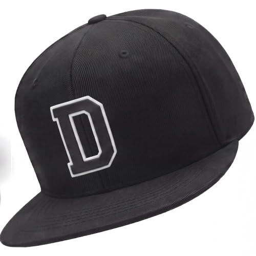 I&W Hatgear Mens 3D Silicone A-Z Patch Varsity Initial Letters Snapback Hat - color: Initial D