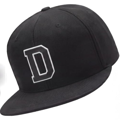 I&W Hatgear Mens 3D Silicone A-Z Patch Varsity Initial Letters Snapback Hat - color: Initial D