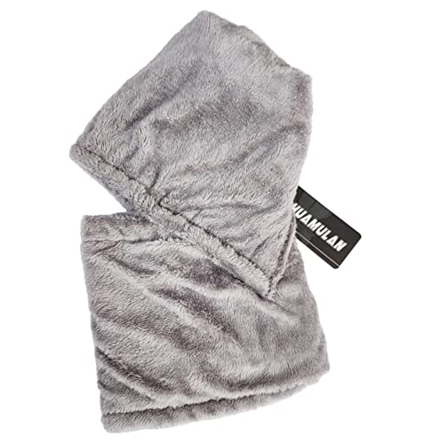 HUAMULAN Women Winter Knit Beanie Hats One Piece Fleece Lined Balaclavas - color: M8863-gray