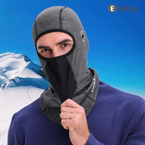 Winter Balaclava Ski Mask for Men Women Thermal Face Mask Breathable Face Cover for Cold Weather Motorcycle Snowboard - color: Glassholes-dark Grey