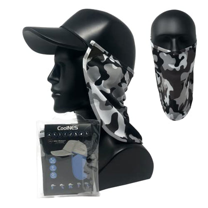 CoolNES - UV Sun Protection Neck Drape Adjustable Multifunctional 2 in 1 Face Covering for Outdoor Fishing - Unisex - color: Coolnes-camouflage