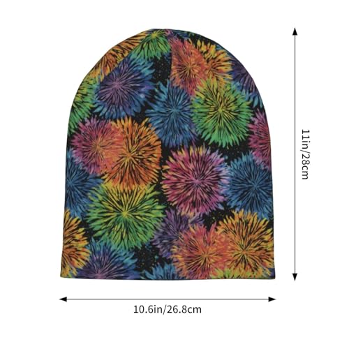 Slouchy Beanie Hat Skull Cap Chemo Headwear Baggy Hats for Men Women Running Cycling - color: Colorful Flowers