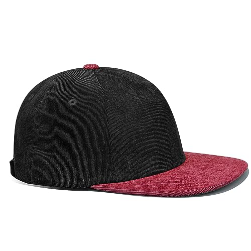 Clakllie Flat Bill Baseball Cap Snapback Trucker Hat Steet Casual Hip Hop Cap Breathable Runner Cap Vintage Low Profile Hat - color: S-d5ph03-black