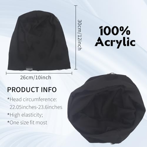 Ruphedy Men Slouchy Beanie Summer Long Oversize Thin Lightweight Skull Cap B011h - color: B405-black, size: One Size