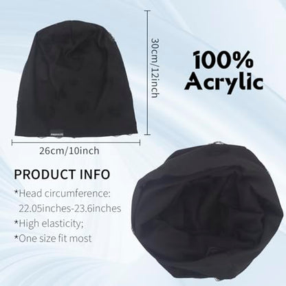 Ruphedy Men Slouchy Beanie Summer Long Oversize Thin Lightweight Skull Cap B011h - color: B405-black, size: One Size
