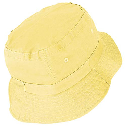 Armycrew Pigment Dyed Washed 100% Cotton Unisex Bucket Hat - color: Yellow