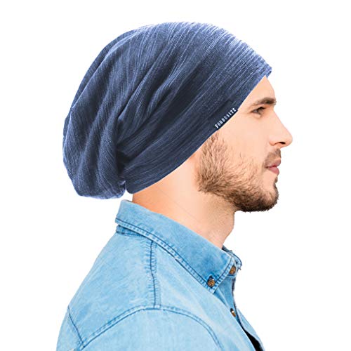 Ruphedy Men Slouchy Beanie Summer Long Oversize Thin Lightweight Skull Cap B011h - color: Blue, size: One Size