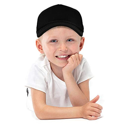 DALIX Youth Trucker Hat Mesh Cap 12 Pack Dozen Bulk - color: Black