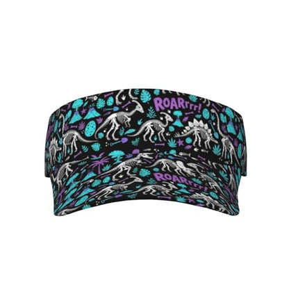Unisex Adjustable Sports Sun Visor - color: Dinosaur