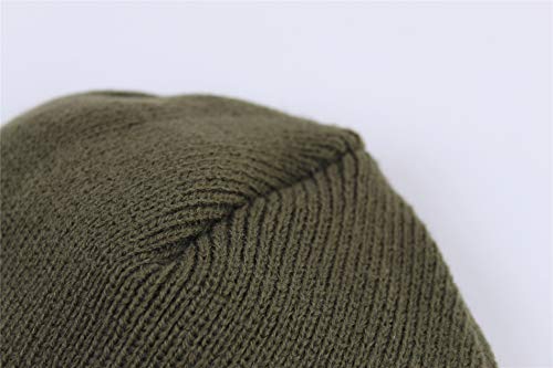 Connectyle Men's Knit Winter Hat with Ear Flaps Fleece Lined Beanie Warm Knitted Skull Cap Beanies Watch Hat - color: Army Green