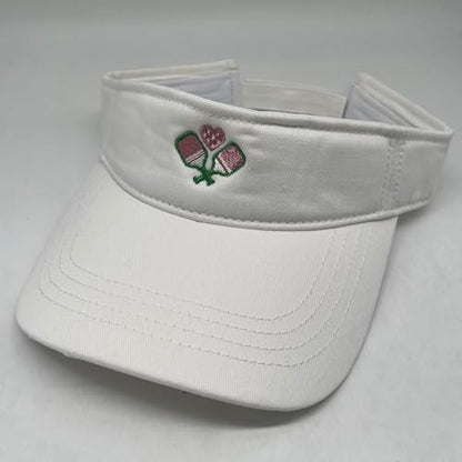 Embroidered Adjustable Sun Visor for Women Men Outdoor Golf Tennis - color: Pickleball Pink