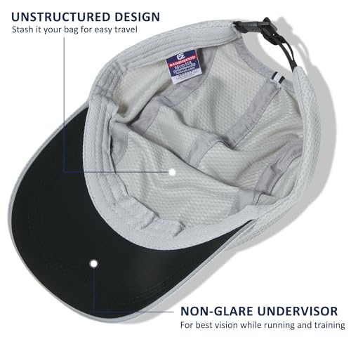 GADIEMKENSD Women's Race Day Running Cap Performance Mesh Hat - Excellent Ventilation, Lightweight, Reflective Safety - color: Light Gray