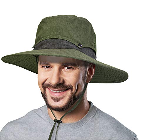 Solaris Small‑Head‑Fit Sun Hat with Neck Flap for Men & Women - color: Olive, size: One Size