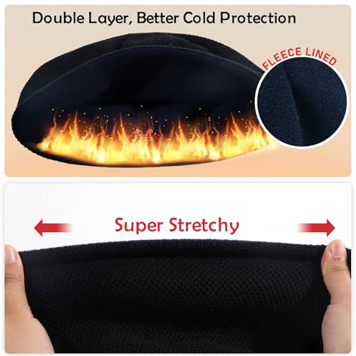 Lvaiz Winter Beanie for Men Women Warm Fleece Lined Reversible Skull Cap - color: Ink Blue