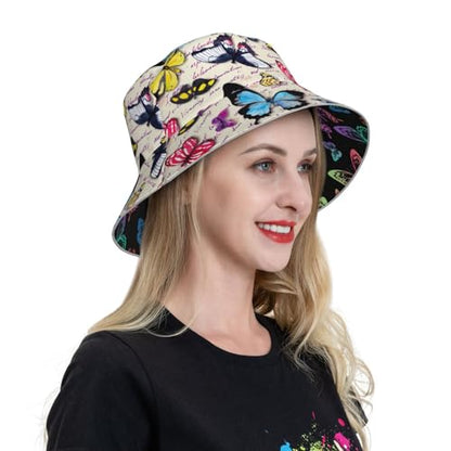 Bucket Hat double sided wearing for women men Summer outdoor fisherman hat - color: Ñõé«ãû³æ14