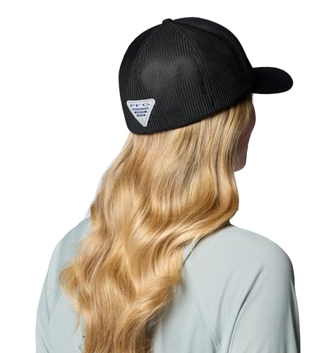 Columbia Unisex PFG Patch Mesh Ball Cap - color: Black/Spin Flyer, size: Small-Medium
