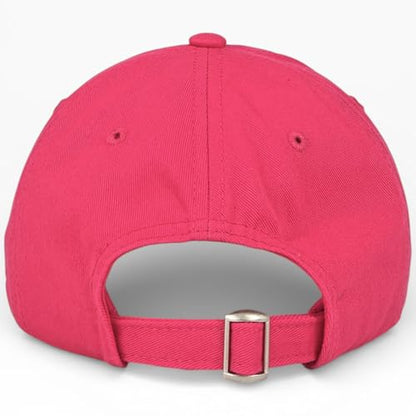 E BY ELIDAN New York Hat, Embroidered Cotton Dad Hat, Adjustable NYC Cap - color: Hot Pink