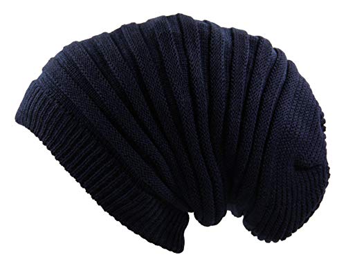 RW Rasta Long Slinky Beanie Hats - color: Navy