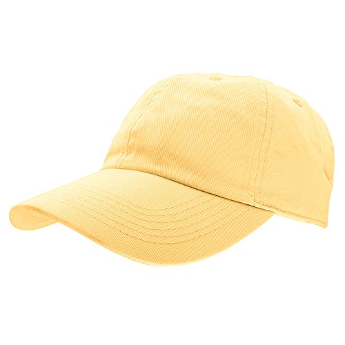 Gelante Baseball Cap Dad Hat 100% Cotton Polo Style Plain Blank Adjustable Size. - color: Light Yellow