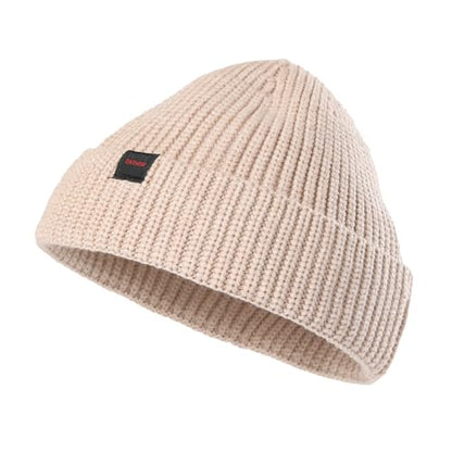 Fisherman Beanie Hats for Men Women,Knit Trawler Skull Cap,Watch Cap,Spring Fall Winter Warm Short Hats - color: (Thick Stretchy)-beige-m