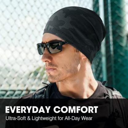 WTACTFUL Cooling Breathable Skull Cap Men Women, Sweat Wicking 1-2-4 Pack - color: 1 Piece - Camoblack