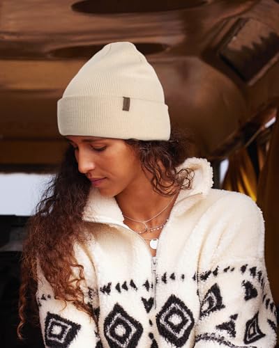 FURTALK Beanie for Men Women Cuffed Thick Knitted Winter Hat Skull Cap - color: Beige