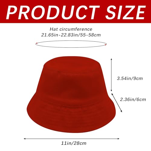 Bucket Hats Bulk Solid Color DIY Blank Hat Bucket Hats for Men, Women and Adults - color: 3pcs Red Bucket Hat
