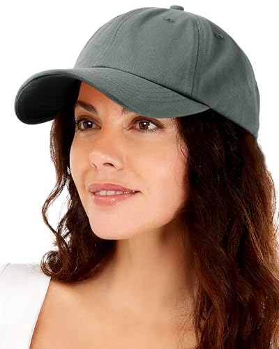 Lvaiz Womens Satin Lined Baseball Cap Washed Cotton Adjustable Dad Hat - color: Grey