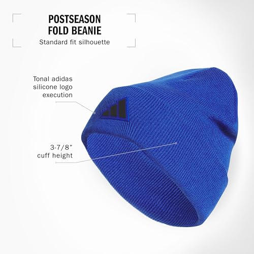 adidas Men's Wide Cuff Slouchy Beanie - color: Team Royal Blue/Black/Post Season, size: One Size