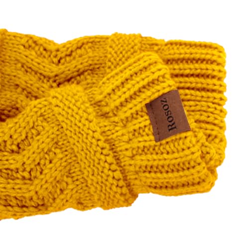 Rosoz 2 Pack Ponytail Beanie for Women,Winter Warm Beanie Tail Soft Stretch Cable Knit Messy High Bun Hat - color: 1pack-yellow