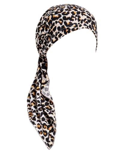 Chemo Headwear for Women Pre-Tied Head Scarf Coverings Scarves - color: Leopard Print2