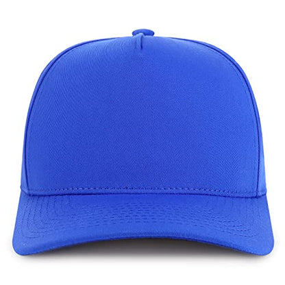 Trendy Apparel Shop Premium High Crown Cotton 5 Panel Pro Style Cap - color: Royal