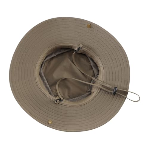 Connectyle Sun Hat for Men Women Outdoor UV Protection Safari Hat for Fishing Hiking Gardening Breathable Cowboy Hat UPF50 - color: Dark Khaki